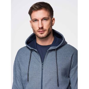 Ombre Men'S Soft-Textured Hooded Sweatshirt - Navy Blue Čierna M Ombre Men'S Soft-Textured Hooded Sweatshirt - Navy Blue Čierna M