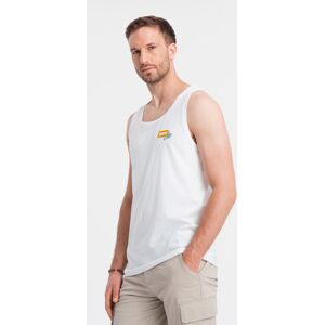 Ombre Summer Vibe Printed Men'S Cotton Tank Top - White Biela M Ombre Summer Vibe Printed Men'S Cotton Tank Top - White Biela M