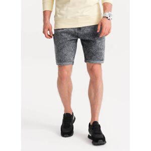 Ombre Men'S Denim Marbled Shorts - Gray Šedá M Ombre Men'S Denim Marbled Shorts - Gray Šedá M
