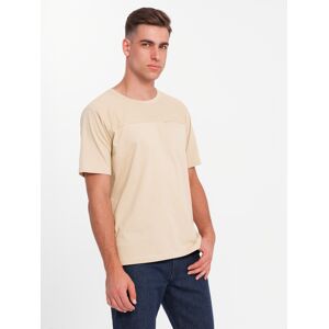 Ombre Men'S Loose Fit T-Shirt With Pocket - Beige Krémová Xl Ombre Men'S Loose Fit T-Shirt With Pocket - Beige Krémová Xl