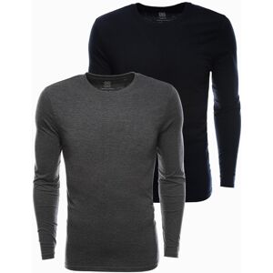 Ombre Men'S Long Sleeve Longsleeve Set 2-Pack Šedá Xxl Ombre Men'S Long Sleeve Longsleeve Set 2-Pack Šedá Xxl
