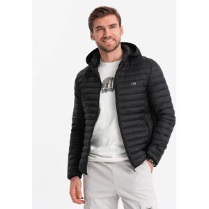 Ombre Men'S Satin Finish Bomber Jacket With Contrasting Ribbed Cuffs - Dark Blue Čierna Xl Ombre Men'S Satin Finish Bomber Jacket With Contrasting Ribbed Cuffs - Dark Blue Čierna Xl