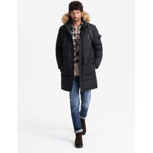 Ombre Men'S Long Warm Parka Jacket With Hood - Black Čierna Xl Ombre Men'S Long Warm Parka Jacket With Hood - Black Čierna Xl