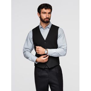 Ombre Elegant Men'S Slim Fit Herringbone Vest - Black Čierna L Ombre Elegant Men'S Slim Fit Herringbone Vest - Black Čierna L
