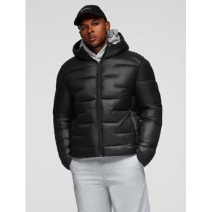 Ombre Men'S Quilted Puffer Jacket With Hood - Black Čierna M Ombre Men'S Quilted Puffer Jacket With Hood - Black Čierna M