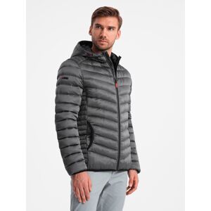 Ombre Lightly Insulated Quilted Men'S Jacket With Satin Trim - Graphite Šedá L Ombre Lightly Insulated Quilted Men'S Jacket With Satin Trim - Graphite Šedá L