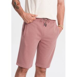 Ombre Men'S Pre-Knee Basic Sweat Shorts - Dark Pink Ružová S Ombre Men'S Pre-Knee Basic Sweat Shorts - Dark Pink Ružová S