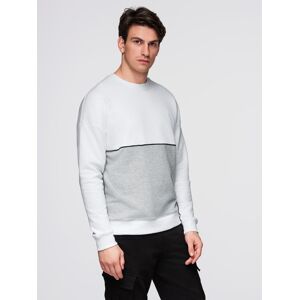 Ombre Men'S Oversize Sweatshirt With Contrasting Color Combination - White And Gray Biela M Ombre Men'S Oversize Sweatshirt With Contrasting Color Combination - White And Gray Biela M