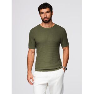 Ombre Structured Knitted Shirt For Men - Olive Kaki S Ombre Structured Knitted Shirt For Men - Olive Kaki S