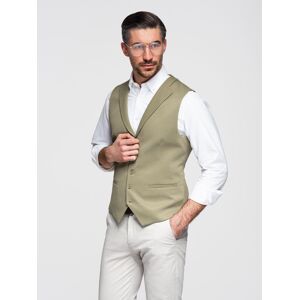 Ombre Fitted Men'S Structured Knit Vest With Lapels - Olive Krémová Xxl Ombre Fitted Men'S Structured Knit Vest With Lapels - Olive Krémová Xxl