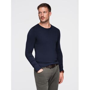 Ombre Classic Men'S Sweater With Round Neckline - Navy Blue Modrá M Ombre Classic Men'S Sweater With Round Neckline - Navy Blue Modrá M