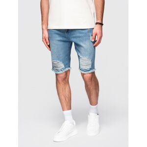 Ombre Men'S Short Denim Shorts With Rips And Holes - Blue Modrá S Ombre Men'S Short Denim Shorts With Rips And Holes - Blue Modrá S