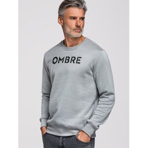 Ombre Classic Men'S Sweatshirt With Inscription - Gray Melange Šedá Xl Ombre Classic Men'S Sweatshirt With Inscription - Gray Melange Šedá Xl