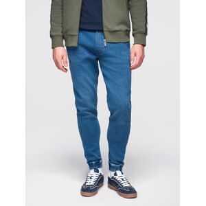 Ombre Pánske Denim Jogger Nohavice S Pásom Na Šnúrku - Modré Modrá L Ombre Pánske Denim Jogger Nohavice S Pásom Na Šnúrku - Modré Modrá L