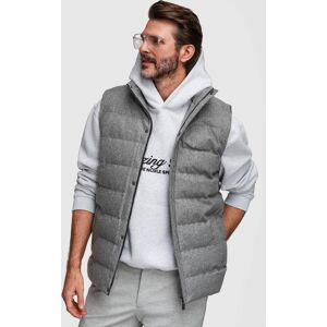 Ombre Men'S Quilted Wool Sleeveless Jacket - Grey Melange Šedá S Ombre Men'S Quilted Wool Sleeveless Jacket - Grey Melange Šedá S