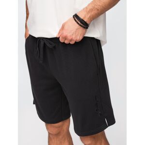 Ombre Pánske Regular Fit Kraťasy - Čierne Čierna L Ombre Pánske Regular Fit Kraťasy - Čierne Čierna L