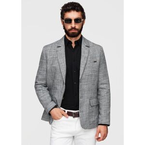 Ombre Pánske Sako Regular S Ľanom Čierna L Ombre Pánske Sako Regular S Ľanom Čierna L