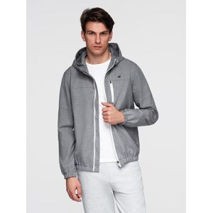 Ombre Men'S Lightweight Sports Jacket With Fleece Lining - Gray Šedá M Ombre Men'S Lightweight Sports Jacket With Fleece Lining - Gray Šedá M