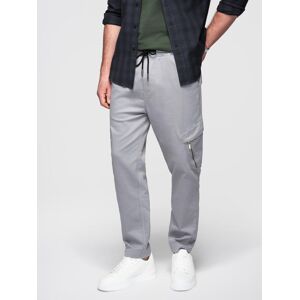 Ombre Men'S Knitted Joggers With Cargo Pockets - Light Grey Šedá Xl Ombre Men'S Knitted Joggers With Cargo Pockets - Light Grey Šedá Xl