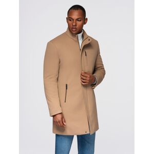 Ombre Structured Fitted Coat For Men With High Collar - Light Brown Modrá M Ombre Structured Fitted Coat For Men With High Collar - Light Brown Modrá M