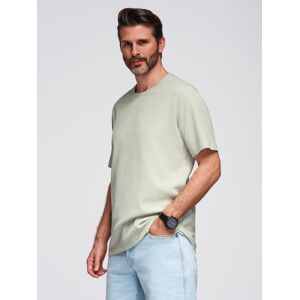 Ombre Men'S Waffle-Textured T-Shirt With Round Neckline - Pistachio Svetlomodrá S Ombre Men'S Waffle-Textured T-Shirt With Round Neckline - Pistachio Svetlomodrá S
