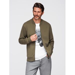 Ombre Cotton Unbuttoned Men'S Sweatshirt Bomber - Khaki Kaki L Ombre Cotton Unbuttoned Men'S Sweatshirt Bomber - Khaki Kaki L