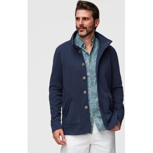 Ombre Men'S Button-Down Sweatshirt With Collar - Navy Blue Modrá Xxl Ombre Men'S Button-Down Sweatshirt With Collar - Navy Blue Modrá Xxl