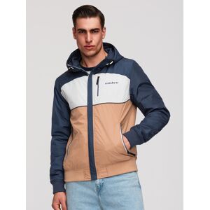 Ombre Lightweight Colorful Men'S Sports Jacket With Fleece - Brown And Navy Blue M Ombre Lightweight Colorful Men'S Sports Jacket With Fleece - Brown And Navy Blue M