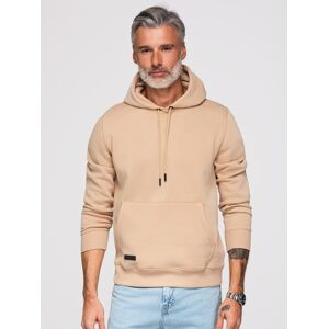 Ombre Basic Men'S Cotton Sweatshirt Kangaroo Hoodie - Beige Krémová Xl Ombre Basic Men'S Cotton Sweatshirt Kangaroo Hoodie - Beige Krémová Xl