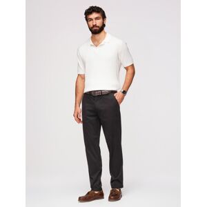 Ombre Pánske Chino Nohavice Regular Fit - Čierne Čierna Xl Ombre Pánske Chino Nohavice Regular Fit - Čierne Čierna Xl