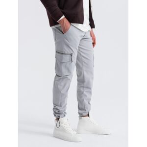 Ombre Men'S Straight Leg Cargo Pants With Triangle Pocket Pin - Gray Šedá S Ombre Men'S Straight Leg Cargo Pants With Triangle Pocket Pin - Gray Šedá S