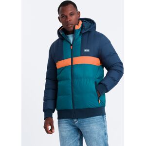 Ombre Men'S Sporty Colorful Retro Jacket - Navy Blue And Orange Modrá Xxl Ombre Men'S Sporty Colorful Retro Jacket - Navy Blue And Orange Modrá Xxl