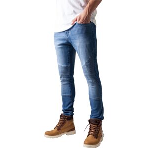 Urban Classics Slim Fit Biker Jeans Blue Washed Modrá 30 Urban Classics Slim Fit Biker Jeans Blue Washed Modrá 30