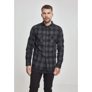 Urban Classics Plaid Flannel Shirt Blk/cha Čierna L Urban Classics Plaid Flannel Shirt Blk/cha Čierna L