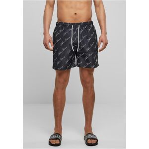 Urban Classics Swim Shorts Pattern Blackscriptlogo Čierna M Urban Classics Swim Shorts Pattern Blackscriptlogo Čierna M