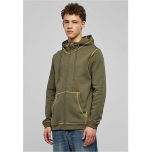 Urban Classics Biocontrast Flat Zip Sweatshirt Olive/yellow Kaki Xl Urban Classics Biocontrast Flat Zip Sweatshirt Olive/yellow Kaki Xl