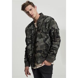 Urban Classics Vintage Camo Cotton Bomber Jacket Wooden Camouflage Čierna S Urban Classics Vintage Camo Cotton Bomber Jacket Wooden Camouflage Čierna S