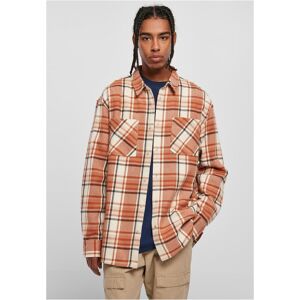 Urban Classics Long Oversized Shirt With Checkered Leaves Softseagrass/red L Urban Classics Long Oversized Shirt With Checkered Leaves Softseagrass/red L