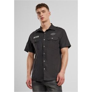 Brandit Luis Vintage Short-Sleeved Shirt Black Šedá L Brandit Luis Vintage Short-Sleeved Shirt Black Šedá L