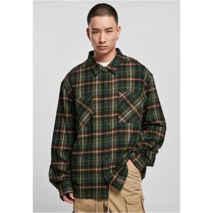 Urban Classics Boxes Fane Check Shirt Bottle Green/orange Čierna S Urban Classics Boxes Fane Check Shirt Bottle Green/orange Čierna S