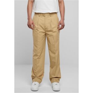 Urban Classics Straight Pleated Trousers In Beige Krémová 40 Urban Classics Straight Pleated Trousers In Beige Krémová 40