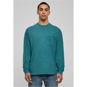 Urban Classics Pigment-Dyed Long-Sleeved Pocket Teal Tyrkysová M Urban Classics Pigment-Dyed Long-Sleeved Pocket Teal Tyrkysová M