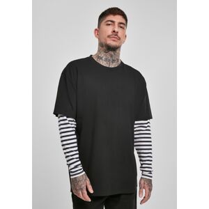 Urban Classics Oversized Double Layer Striped Ls Tee Black Šedá L Urban Classics Oversized Double Layer Striped Ls Tee Black Šedá L