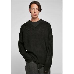 Urban Classics Black Sweater With V-Neck Čierna L Urban Classics Black Sweater With V-Neck Čierna L