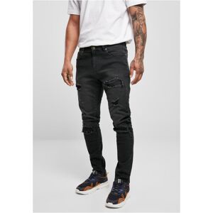 Urban Classics Ťažké Zničené Slim Fit Džínsy Realblk, Silno Poškodené Vyprané. Čierna 31/32 Urban Classics Ťažké Zničené Slim Fit Džínsy Realblk, Silno Poškodené Vyprané. Čierna 31/32