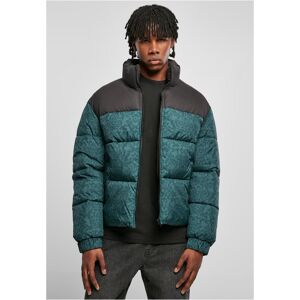 Urban Classics Aop Retro Puffer Jacket Bottlegreen Damast Aop Tyrkysová Xl Urban Classics Aop Retro Puffer Jacket Bottlegreen Damast Aop Tyrkysová Xl