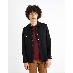 Rifľová Košeľa Modern Fit Cadenlo Celio Čierna S Rifľová Košeľa Modern Fit Cadenlo Celio Čierna S
