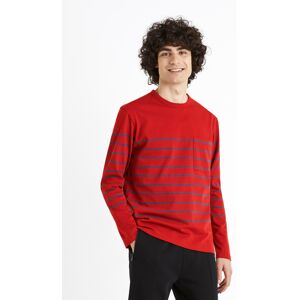 Pruhované Tričko Veboxmlr Celio Červená Xxl Pruhované Tričko Veboxmlr Celio Červená Xxl