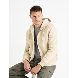 Krémová Pánska Bunda S Umelým Kožúškom Celio Fuhoodie Krémová M Krémová Pánska Bunda S Umelým Kožúškom Celio Fuhoodie Krémová M