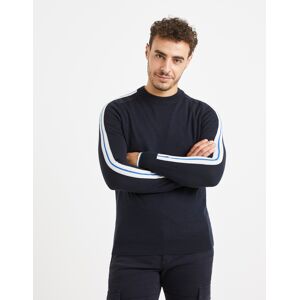 Tmavomodrý Sveter S Prímesou Vlny Celio Veritas Čierna S Tmavomodrý Sveter S Prímesou Vlny Celio Veritas Čierna S